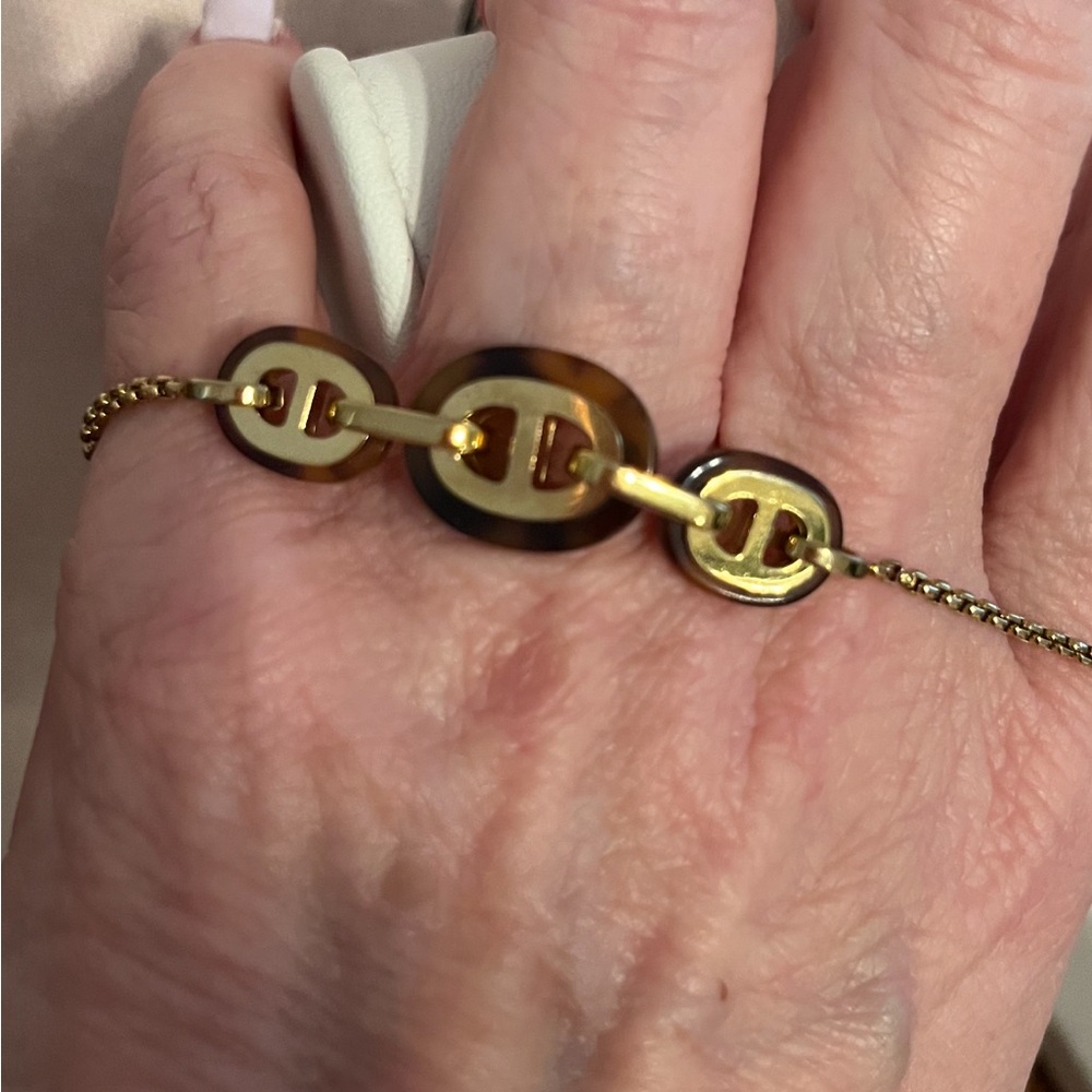 Michael Kors Tortoise and Gold-tone Maritime Link Bracelet (only) - Picture 6 of 11
